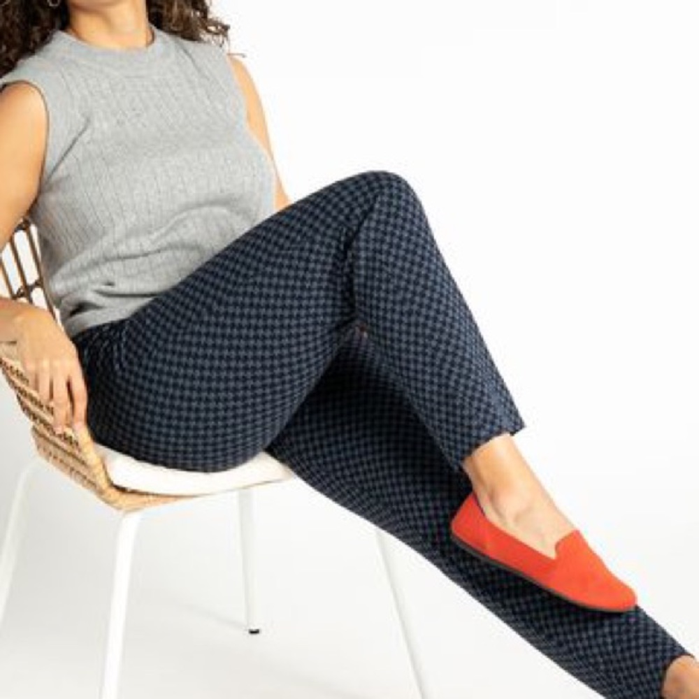 Betabrand Straight Leg Trouser Dress Pant in Howlstooth